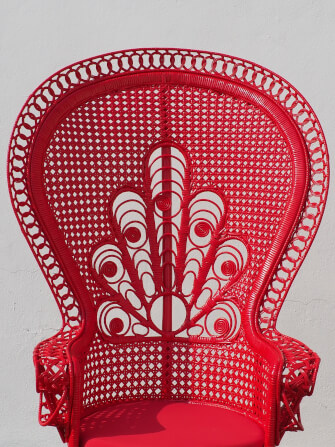 เก้าอี้หวายแท้ PISAMAI รุ่น PRINCESS CHAIR เก้าอี้นางงาม ขนาด 75*55*150 ซม. สีแดง_1